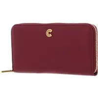Coccinelle Leren Portemonnee Myrine Zip Around Wallet Garnet Red Wijnrood