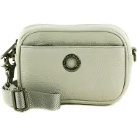 Mandarina Duck Leren Schoudertas Gordeltas Mellow Leather Camera Bag Pearl Grijs