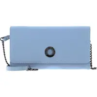 Mandarina Duck Leren Kaarthoes Schoudertas Mellow Leather Wallet Bag Waterfall Blauwgrijs