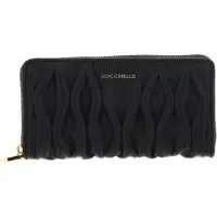 Coccinelle Leren Portemonnee Metallic Goodie Wallet Smooth Calf Leather Soft Noir Zwart