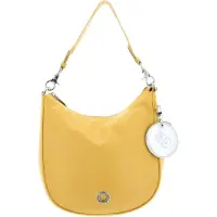 Mandarina Duck Leren Schoudertas Mellow Leather Hobo Ochre Geel