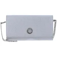 Mandarina Duck Leren Kaarthoes Schoudertas Mellow Lux Wallet Bag Snow Zilverkleurig