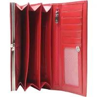 Esquire Portemonnee New Silk Ladies Wallet Red Donkerrood