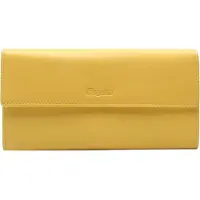 Esquire Leren Portemonnee Viktoria Ladies Long Wallet Yellow Geel