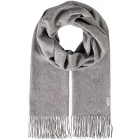 Fraas Sjaal Pure Cashmere Scarf with Fringes Mid Grey Grijs