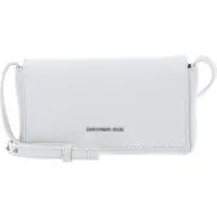 Mandarina Duck Leren Schoudertas Mellow Leather Crossover Bag Nimbus Cloud Wit