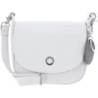 Mandarina Duck Leren Schoudertas Mellow Leather Hunting Bag Nimbus Cloud Wit