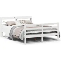 vidaXL Bedframe met hoofdeinde zonder matras 140x200 cm wit