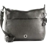Mandarina Duck Leren Schoudertas Mellow Lux Crossover Graphite Donkergrijs