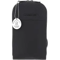 Mandarina Duck Leren Telefoontasje Schoudertas Mellow Leather Phone Crossbody Bag Stormy Weather Donkergrijs