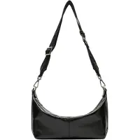 Liebeskind Leren Schoudertas Paris 4 Paper Touch Crinkle Hobo Black Zwart