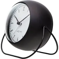Nextime Bubble Alarm Clock – Tafelwekker – 14 × 12 × 8 cm – Metaal – Zwart – Stil