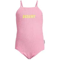 Me & My Monkey badpak met textuur en tekst roze Meisjes Polyester Tekst - maat 146/152