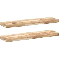 vidaXL Wandschappen 2 st zwevend 100x20x4 cm onbehandeld acaciahout