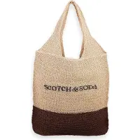 Scotch & Soda Schoudertas Oversized Straw Bag Natural Beige