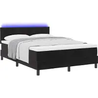 vidaXL LED boxspringbed met hoofdeinde, zwart, 160 x 200 cm, fluweel