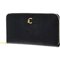 Coccinelle Leren portemonnee C-Me Lizard Wallet Noir zwart