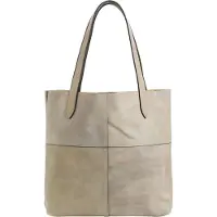 B.belt Leren schoudertas Meggy Shopper Light Grey grijs