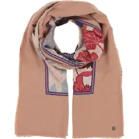 Fraas sjaal Scarf With Floral Design Deep Blue veelkleurig
