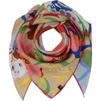 Fraas sjaal Silk Stole With Floral Print Camel veelkleurig