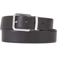 Valentino Leren riem Marnier Pin Buckle Belt W125 Nero / Blu zwart donkerblauw