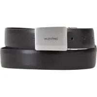 Valentino Leren riem Litech Plaque Buckle Belt W125 Nero / Blu zwart donkerblauw