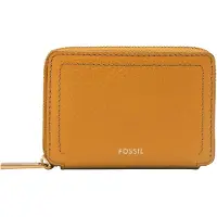 Fossil kaarthoes Logan Zip Around Card Case RFID Ochre mosterdgeel