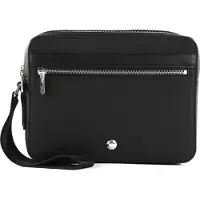 Lacoste Schoudertas 'Pochette Homme Langon en Petit Piqué Noir' zwart