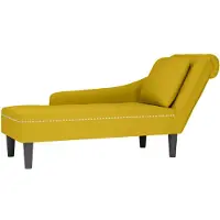 vidaXL Chaise longue met kussen en rechterarmleuning fluweel geel