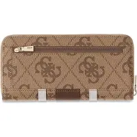 GUESS portemonnee Laurel II SLG Zip Around Wallet Latte Logo / Brown Lichtbruin