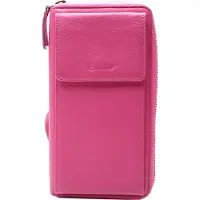 Esquire Leren Portemonnee Telefoontasje Peru Phone Wallet Bag Pink Paars