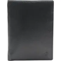 Esquire Leren Portemonnee Compact Wallet Black Zwart