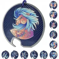 Kadax Zodiak Flesopener, bieropener van roestvrij staal, sterrenbeeldflesopener, met één hand opener met gat, ronde flesopener voor huis, feest, bar, soda, bruiloft (leeuwe)