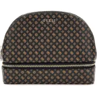 GUESS Utensil zak Dome Cosmetic Pouch Mocha Logo Multi Donkerbruin