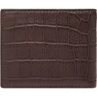 Fossil Portemonnee Derrick Bifold Large Coin Pocket Brown Croco Donkerbruin