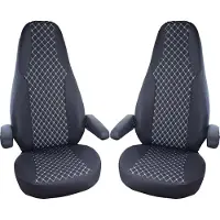 BREMER SITZBEZÜGE Premium Camper stoelhoezen voor ISRI WMI708 in Zwart/Wit (2 losse stoelen)