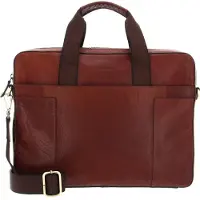 Saddler Leren Laptoptas Business tas met laptopvak Lanco Computer Bag Midbrown Bruine