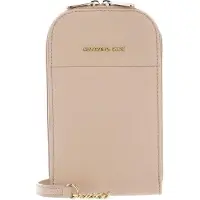 Mandarina Duck Leren Telefoontasje Schoudertas Mellow Leather Phone Crossbody Bag Lamb's Wool Beige