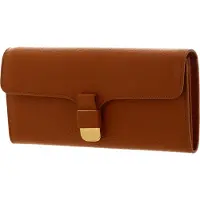 Coccinelle Leren Portemonnee Neofirenze Soft Wallet Grained Leather Paprika Oranje
