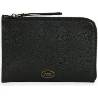 Scotch & Soda Leren Identiteitskaarthoesje Leather Travel Wallet Black Zwart