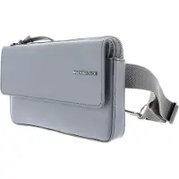 Mandarina Duck Leren Gordeltas Schoudertas Essential Bum Bag Silver Zilverkleurig