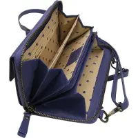 Esquire Leren Portemonnee Telefoontasje Peru Phone Wallet Bag Night Blue Blauw