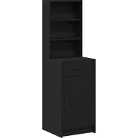 vidaXL Highboard Zwart Eiken 41 x 40 x 135 cm Bewerkt hout