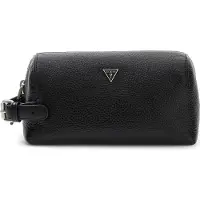 GUESS Leren toilettas Monaco Necessaire Black zwart