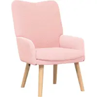 vidaXL Fauteuil Roze 63 x 67 x 94 cm Schapenstof en Bijkap