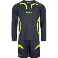 Zeus Scheidsrechters tenue compleet met sokken, KIT REFEREE , Fluo Geel/Zwart, maat XL