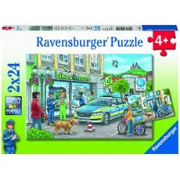 Ravensburger Onderweg met een Politieagent Puzzel (2 x 24 stukjes)