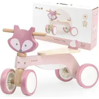 Polar B Houten Loopfiets Vos – Houten Driewieler voor Baby’s (12+ mnd) – Stevige Fiets met Veiligheidssturing