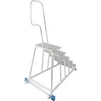 Krause montageopstapje, met trapleuning/wielen, 5 treden, hoogte 1 m, 16,5 kg