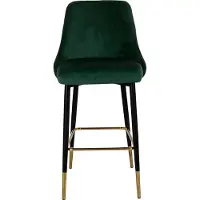 Padiro barkruk - 53 x 57 x 110 cm - Groen - Hotel-chic - Polyester, Fluweel, IJzer - met rugleuning